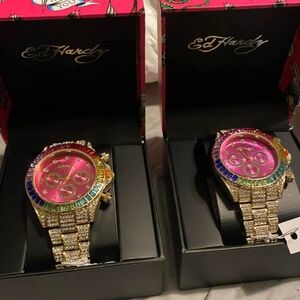 Ed Hardy Womens Rose Goldtone Bracelet Watch 14951r-42-C29